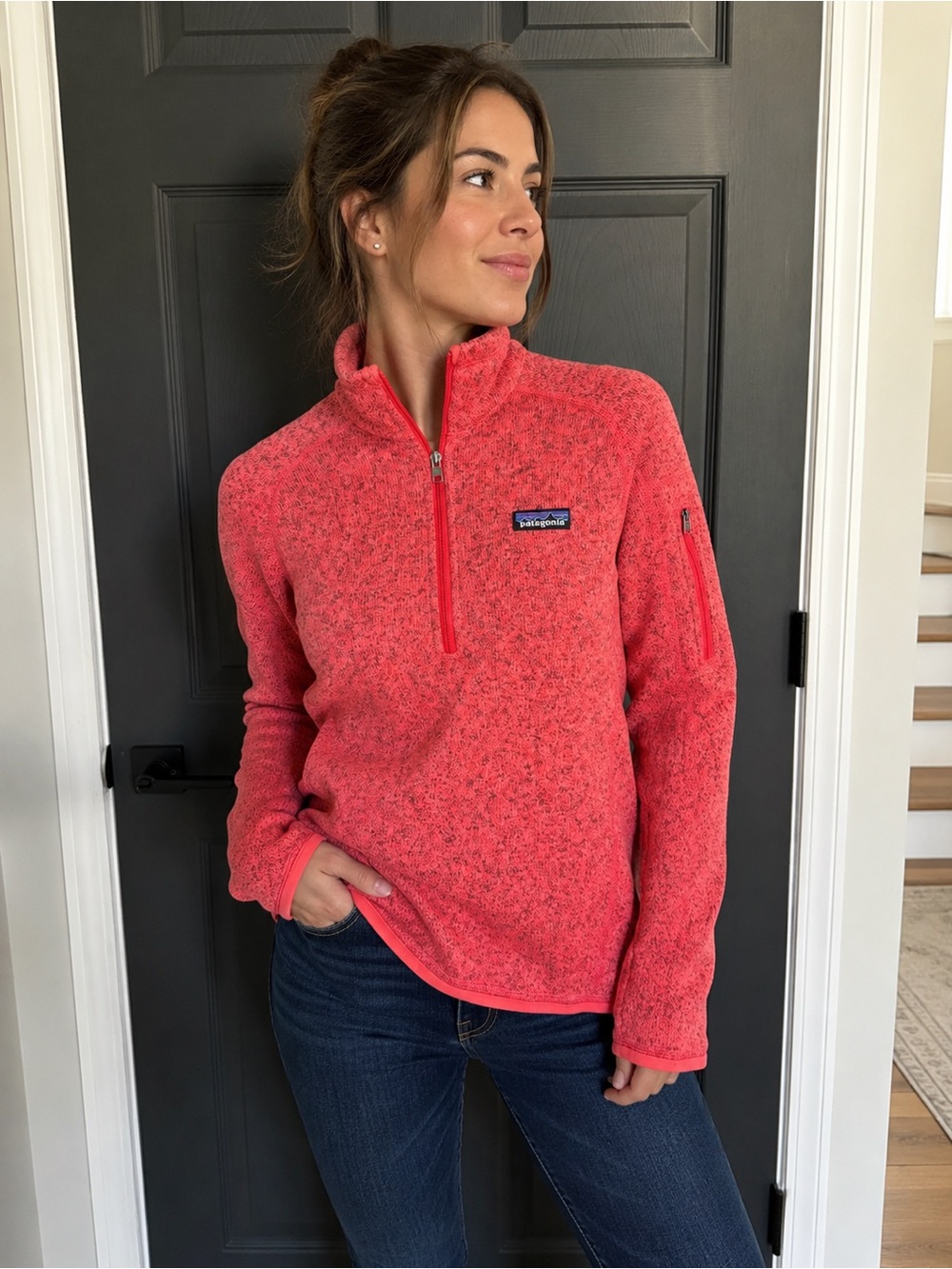 Patagonia Better Sweater 1/4 Zip Fleece Pullover Pink Coral Women's XS